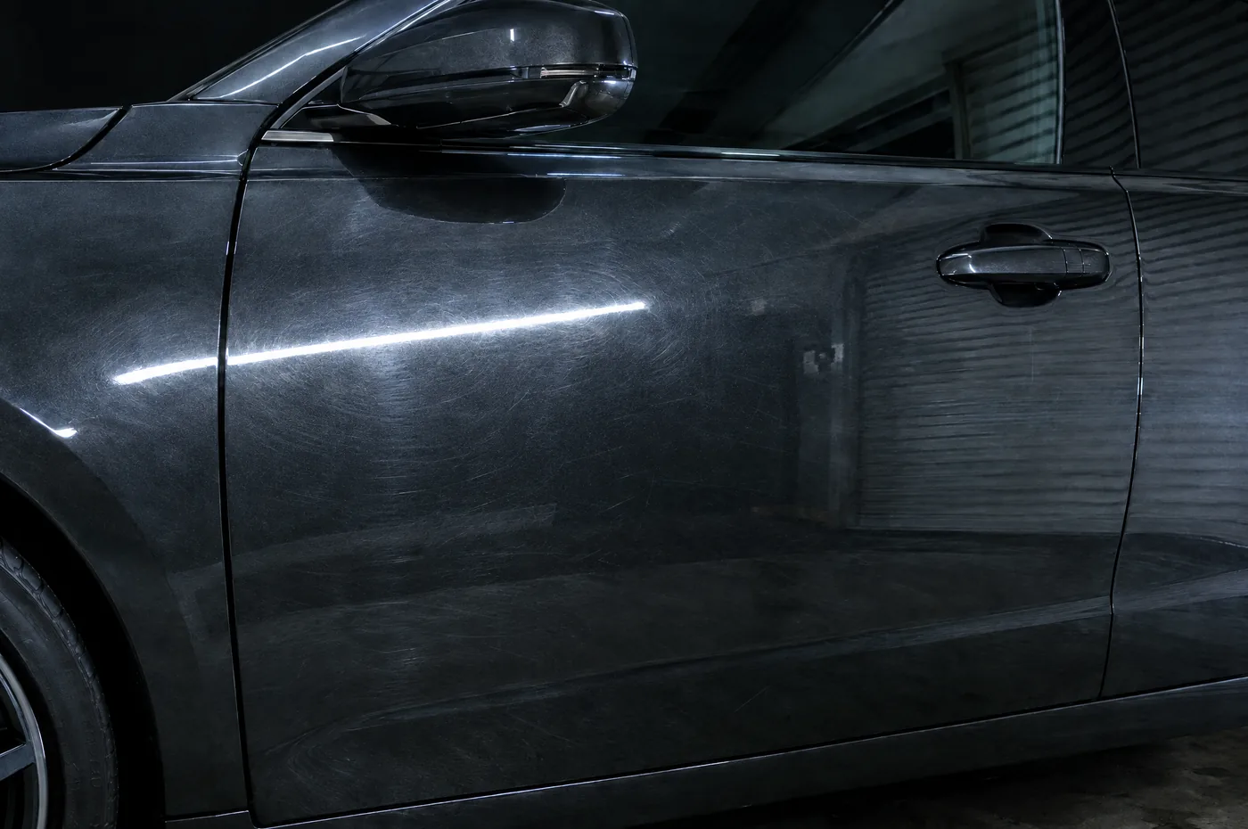 Before: holograms and deeper swirls on a dark door